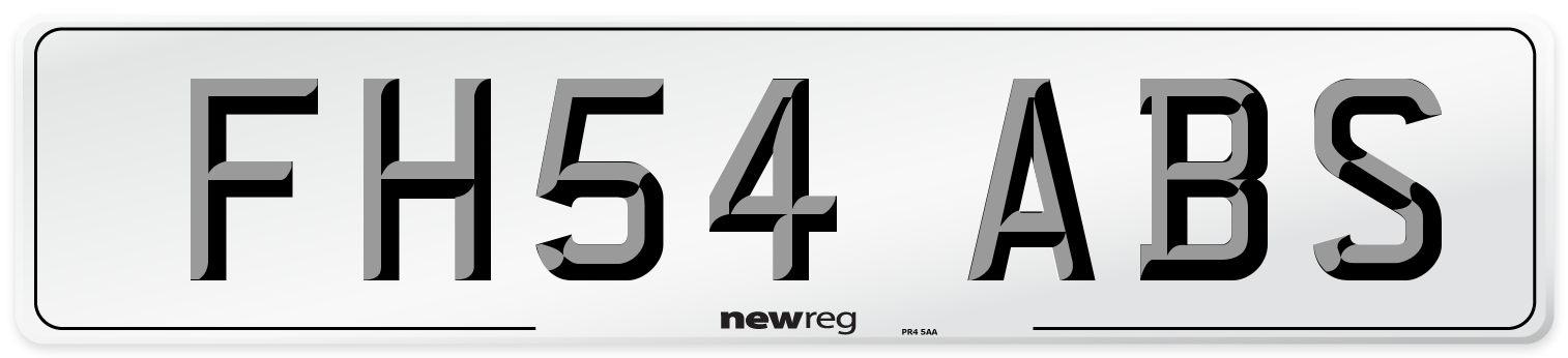 FH54 ABS Number Plate from New Reg